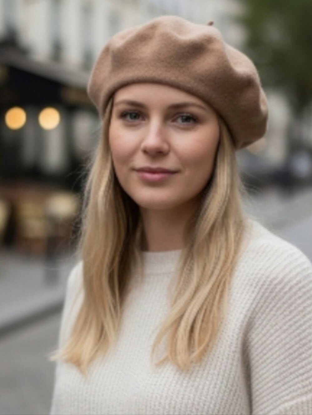 Vintage Y2K American Apparel Tan Wool Beret OS - Picture 1 of 7